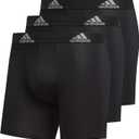 adidas Microfiber, Performance Boxer Briefs Underwear Pack for Men, Black/ Light Onix Grey/ P, X-Large