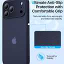 for iPhone 17 Pro Max Case, [Ribbed Non-Slip Sides] [Military-Grade Drop Protection] [Full Camera Protection] Anti-Yellow Soft-Touch Shockproof Slim Phone Case for iPhone 17 Pro Max, TitaniumBlue