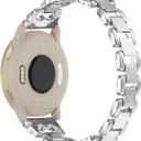 18mm Quick Release Adjustable Metal Watch Band Fit for Garmin Venu 3S / Venu 4 41mm / Venu 2S / Forerunner 265s /255S Replacement Wristband Strap for Garmin Vivoactive 4S /Vivomove 3S Women Men