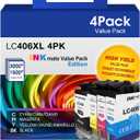 LC406 Ink Cartridges Replacement for Brother LC406 XL LC406BK Cartridge Printer Ink Work for Brother MFC-J4335DW, MFC-J6555DW, MFC-J4345DW, MFC-J5855DW, MFC-J4535DW Printers(BK/C/M/Y, 4Pack)