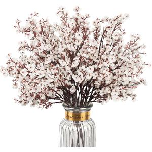 Babys Breath Artificial Flowers, 8 Bundles White Real Touch Fake Flowers Silk Flowers Bulk for Vase Home Office Wedding Spring Indoor Outdoor Centerpiece Table Party Decorations