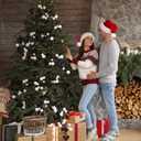 Jenaai 6 Ft Christmas Ball Garland Ornaments Black White Balls Bauble Garland, Shatterproof Xmas Tree Hanging Decoration for Mantel Indoor Outdoor Home Stair Holiday Party Decor