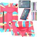 Case for Amazon Fire Max 11 (13th Generation, 2023 Released) - Heavy Duty Hybrid Protective Case Cover with Kickstand + 1 Screen Protector and 1 Random Stylus (Candy/Pink)