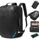 TANGCORLE Vacuum Compression Backpack with Pump, Extra Large Capacity 50L Expandable Travel Backpack, Water Resistant 17.3" Laptop Backpack with USB Charging Port for Men & Women
