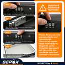 SEPOX® Portable Steel Lock Box with 3ft Cable, 8.1"x5.7" Alloy Travel Safe Case 3-Digit Combo Lock for Cash Passport Jewelry Car Dorm (Black)