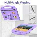 Kids Tablet Case for Samsung tab S10 Lite/S10 FE/S9 FE/S8, Built-in Kickstand and Handle Shockproof Cute Cover Compatible with Galaxy S9 11 inch (SM-X710/X716B/X718U) Purple