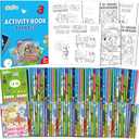 96 PCS Mini Activity Books for Kids Coloring Books Party Favors Bulk Ages 4-12 Challenging Game Include Mazes Dot to Dot Word Search Word Scramble Goodie Bags Stuffers Kids Classroom Activities