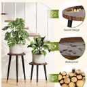 Plant Stand Indoor 2 Pack, Wood Mid Century Indoor Plant Stand, Tall Plant Stands for Flower Pot, Modern Plant Table, Small Side End Table With Raised Design, Walnut, 11.7"x18.8" & 11.7"x13"