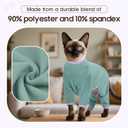 DENTRUN Cat Clothes for Hair Control with Hair Sticky Fabric - Soft Recovery Suit & Breathable Lint-Resistant Cat Sweater for Cats Only, Kitten Onesie Pajamas, M, Bean Green
