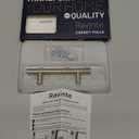 Ravinte 5 Pack Kitchen Cabinet Handles Champagne Bronze 3 Inch Hole Center Stainless Steel Pulls for Dresser Drawer Cupboard Handles with Screwdriver, 5 Inch Length