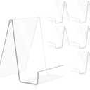 trophable 6 Pack Acrylic Book Stand Thickened Clear Book Display Easel Holder for Displaying Tablets Newspaper Magazines Notebooks Textbooks CDs (Clear-Small)