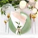 Whaline 40Pcs Sage Green Paper Plates 4 Colors Gradient Green Disposable Plates 9 Inch Solid Color Decorative Round Plate for One Lucky Duck Theme Wedding Birthday Baby Shower Table Decor Party Supply