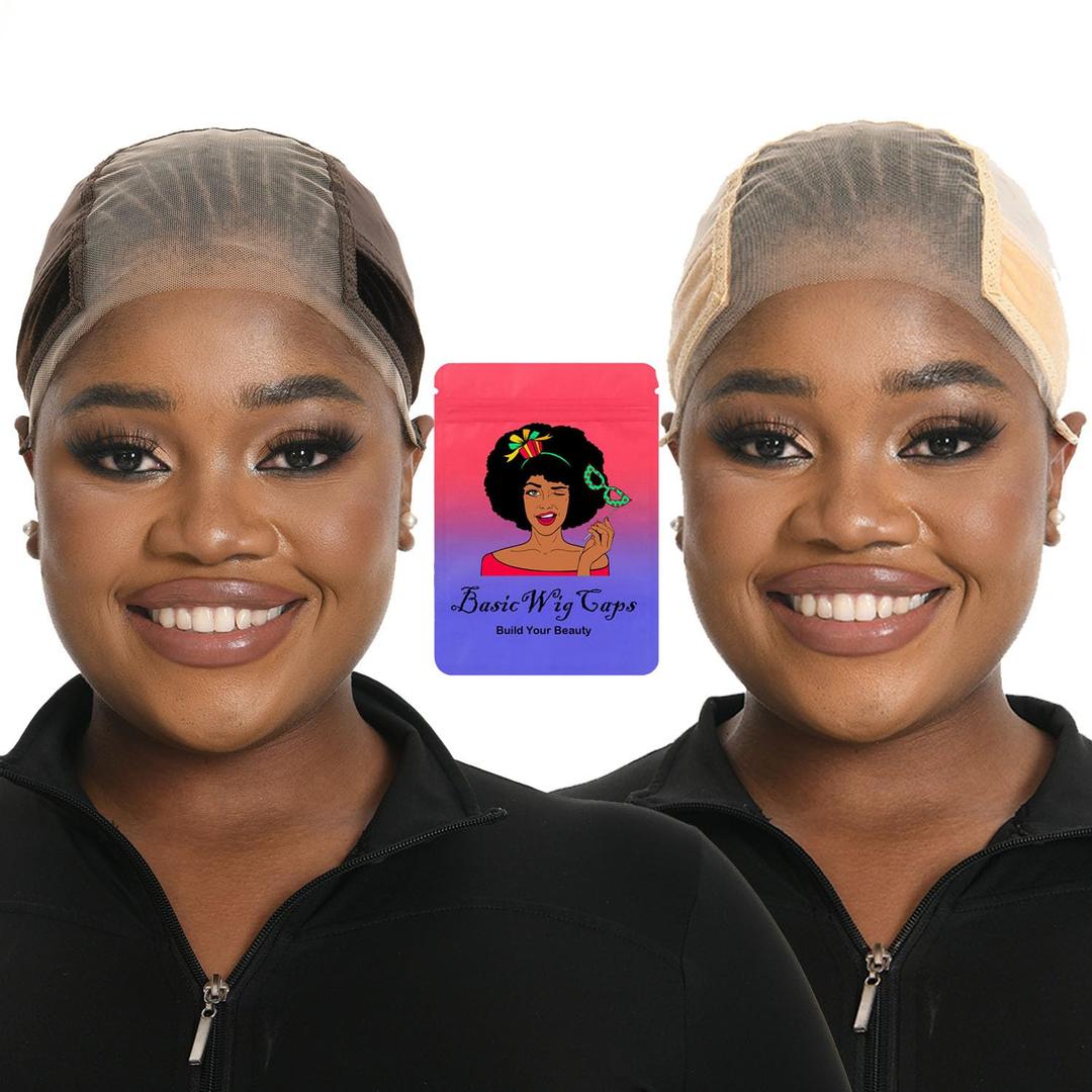 Lace Wig Grip Cap for Women 4x5 Transparent Lace Wig Caps Non Slip Wig Gripper for Keeping Wigs In Place Adjustable Wig Cap (Brown and Nude,Small)