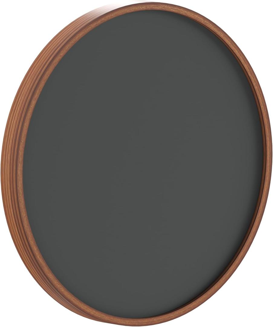 Flash Furniture Wall Mounted Magnetic Chalkboard with Solid Pine Wood Frame, Commercial Grade with Included Eraser and Chalk, 18" Round, Rustic
