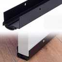 Pushglossy 36" Aluminum U Shaped Door Sweep, Adjustable Weatherstrip, Black