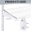 Wonderjune Adjustable Locking Shelf Bracket 16 Inch Shelf Brackets Heavy Duty Wire Shelving Brackets for Deep Wire Shelving Double Track System (White,20 Pcs)