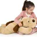 MaoGoLan Giant Dog Plush,31" Large Stuffed Animal Dog, Fluffy and Cuddly Stuffed Puppy Stuffed Animal Throw Pillow Toy Birthday for Girls Kids (Brown)