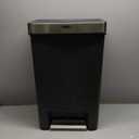 Rubbermaid Premier Series III Step-On Trash Can for Home and Kitchen, with Stainless Steel Rim, 12.4 Gallon, Charcoal, for Home/Kitchen/Garage/Apartment/Office
