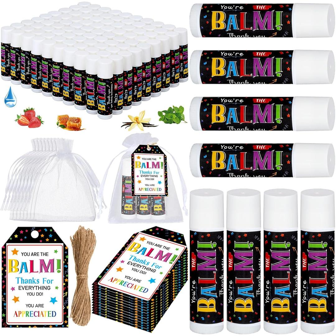 Siifert 50 Pack Employee Teacher Appreciation Lip Balms Gifts Bulk, You Are The Balms Thank You Gifts for Staff Coworkers Teacher Nurse Mother Appreciation