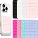 8PCS Silicone Suction Phone Case Mount, Non Slip Suction Cup, Hands-Free Phone Accessories Holder for Selfies and Videos, Silicone Adhesive Stand Sticky for Cell Phone