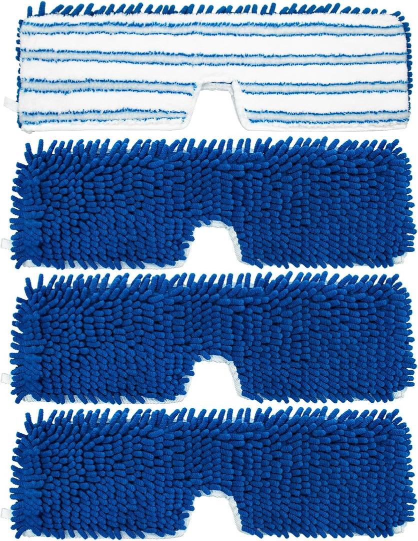 4 Pack Mop Heads Replacements Compatible for Ocedar Dual-Action Microfiber Flip Mop, Double Sided Mop Replace Head Mop Refills with Microfiber & Chenille for Dry Wet Use, Reusable, Machine Washable