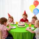 10 Pack Premium Disposable Plastic Tablecloth 84" Round Table Cover for Birthdays Weddings Christmas Anniversary Buffet Table (Lime Green)
