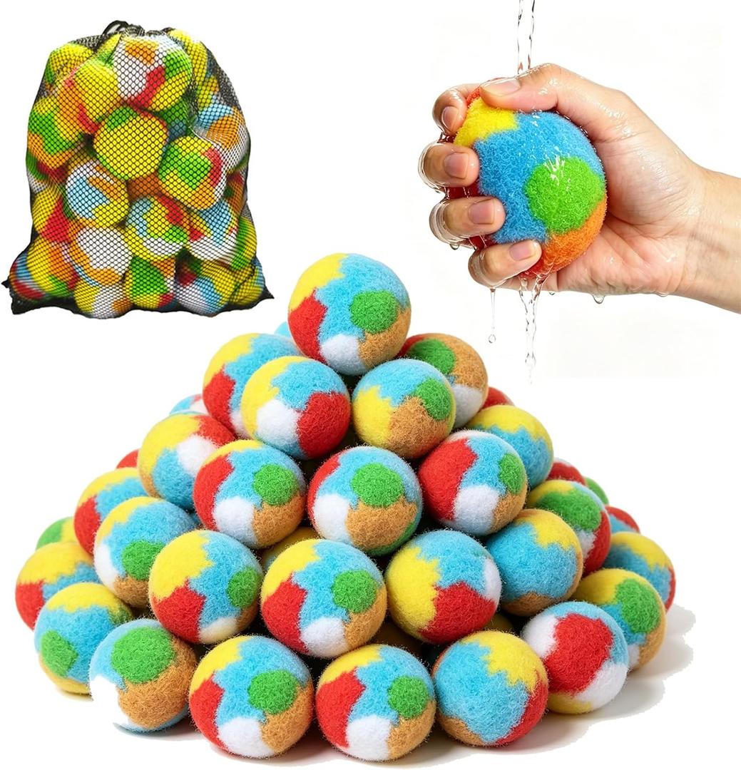 Reusable Water Balls Reusable Water Balloons Summer Toys Outdoor Water Toys Summer Outdoor Toys for Pool and Backyard Fun (Colourful-100pcs)
