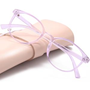 miyya Blue Light Blocking Glasses Women, Fashion Round Transparent Anti Blue Light Glasses with Anti Eyestrain & UV Glare