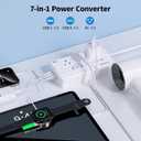 2000W Voltage Converter US to Europe for Hair Dryer, 220V to 110V Converter for European Travel with 3 AC 2 USBC 2 USBA Ports, European Travel Plug Adapter with Type C/G/I/L Plugs (White)