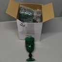 6 Pcs Plastic Goblets 7.5oz Vintage Goblet Plastic Wine Glasses Colored Retro Embossed Water Goblets for Wine Bar Juice Baby Shower Wedding Reception Grand Event Party (Dark Green)