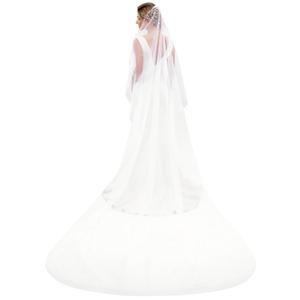 AierHuiOi Bridal Veil 1 Tier Pearl Ivory Wedding Veil With Metal Comb veils for women wedding 39 Inch (White)