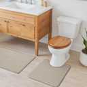 GRANNY SAYS Khaki Bathroom Toilet Rugs U Shaped, Soft Chenille Bathroom Mat, Absorbent Bath Mats 20" x 24", U-Shaped Small Bath Rugs Non Slip Washable, Quick Dry, Thin