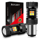 AUXLIGHT 1157 2057 2357 7528 BAY15D P21/5W Switchback LED Bulbs 16SMD Chipsets Parking Lights/Daytime Running Lights/DRL and Turn Signal Lights with Projector replacement, White/Amber (Pack of 2)