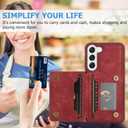 Phone Case for Samsung Galaxy S23 5G Wallet Cover with Tempered Glass Screen Protector and Slim Credit Card Holder Stand Magnetic Cell Accessories S 23 23S GS23 G5 SM-S911U 6.1 inch Women Men Boys Red