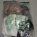 Ficerd 3 Pack Women's Short Sleeve Cotton T-Shirts V Neck Ribbed Slim Fit Tops Ladies' Casual Summer Basic Tee (Large, Black, White, Khaki)