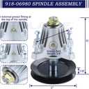 3 Pack 918-06980 Spindle Assembly with 756-04511B 756-05034A Idler Pulley Replaces 618-06980 918 06980 for Cub Cadet 50 Inch Deck ZT1 50, ZT2 50, Z550, RZT-L50, Troy Bilt Mustang Xp 50 Mowers