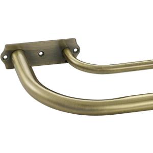 Antique Bronze Double Curtain Rods, Double Curtain Rod for Window 28-48 Inches, Wrap Around Design Room Darkening Curtain Rods, Adjustable 1-Inch Diameter Front and 5/8 Inch Back Double Drapery Rod