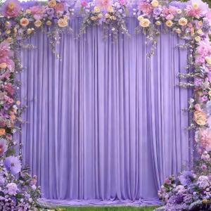 8 x 10ft Lavender Backdrop Curtains Photo Backdrop Drapes Wrinkle-Free Polyester Curtain Backdrop for Girls Birthday Party Photoshoot Backdrop Wedding Baby Shower Graduation Celebrations Decor