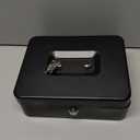 Cash Box with Lock and Money Tray Metal Money Box Large Cash Lock Box for Money 9.84" x 7.87" x 3.54" Black