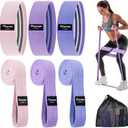 Fabric Resistance Bands for Working Out - Booty Bands for Women Men with Workout Bands Guide, Exercise Bands Resistance Bands Set for Leg, Butt, Glute Bands for Home Gym Fitness, Yoga, Pilates