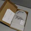 JINMURY Frosted Arch Wedding Table Numbers 1-15 with Stands, 5x7 Inch Frosted Arch Acrylic Sign with Black Letters, Arched Acrylic Table Numbers for Wedding Reception