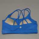 RUNNING GIRL Sports Bra for Women, Medium-High Support Criss-Cross Back Strappy Padded Sports Bras Supportive Workout Tops, blue, size: M 