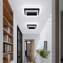 EIDISUNY Modern LED Ceiling Light, Hallway Flush Mount Ceiling Light, 32W, 6000K, Black Square Hallway Lighting Fixtures for Living Room Kitchen Bedroom (Black) 2 Pack