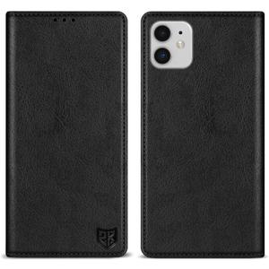 ZZXX for iPhone 11 Wallet Case with [RFID Blocking] Card Slot Stand Strong Magnetic Leather Flip Fold Protective Phone Case for iPhone 11 Case Wallet (Black-6.1 inch)