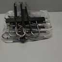 HUITEM 4 Pack 6-Tier Space Saving Pant Hangers, Anti-Slip, Lightweight, Stainless Steel, Black, 6 Pairs Jeans Hangers