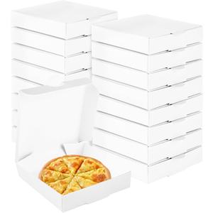SENENQU 100 Pcs Mini Pizza Boxes 3.5 x 3.5 Square Cardboard Mini Pizza Box Small Pizza Boxes Pizza Storage Container for Celebrations Party Favors Birthdays Weddings(White)