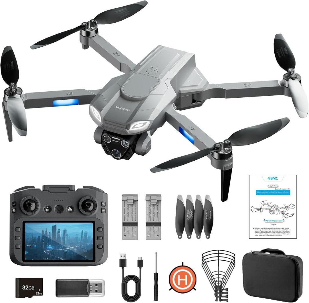 4DRC M7 GPS Drone with 4K Camera for Adults with Brushless Motor and Follow Me Mode, Long Flight Time and Distance,5G FPV Transmission and Auto Return