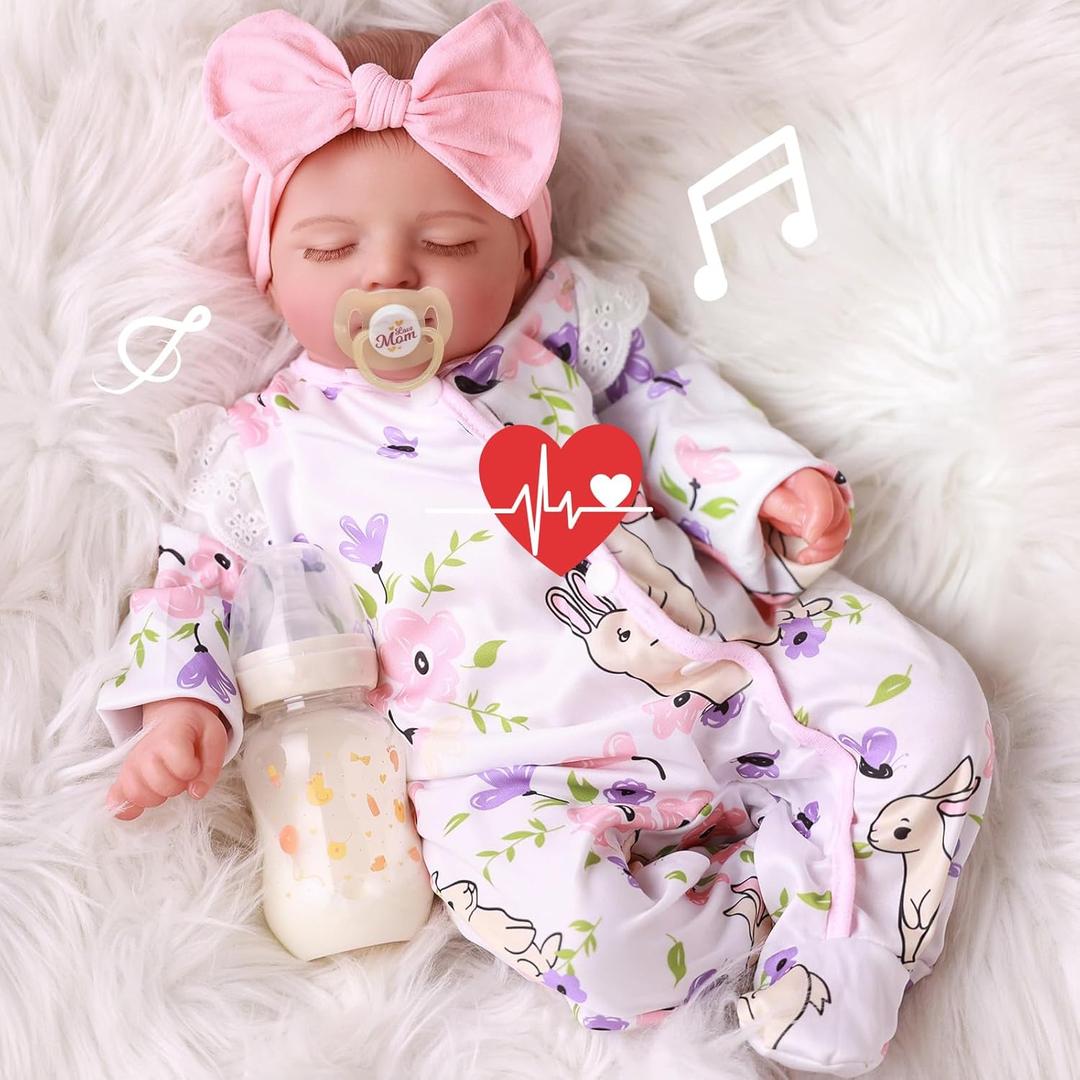 BABESIDE Lifelike Reborn Baby Dolls Girl - 20 Inch Realistic Newborn Baby Doll with Poseable Body, Real Life Baby Dolls with Accessories for 3+ Year Old Girls Gifts, Pretend Play, Collection