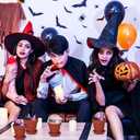 Maxdot 24 Pack Halloween Flowerpot Dessert Cup with Lids and Shovel Spoon Bottom Tray Halloween Cake Decoration Mold Small Flowerpot Cups Dessert Ice Cream Holder for Party DIY Supplies(Witch Hat)