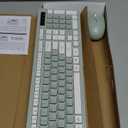 Wireless Keyboard and Mouse Combo, Full-Sized Wireless Keyboard and Adjustable DPI Mouse, 2.4GHz USB Receiver, Silent Keyboard and Mouse for PC, Windows, MAC, Desktop, Laptop (Avocado Green)